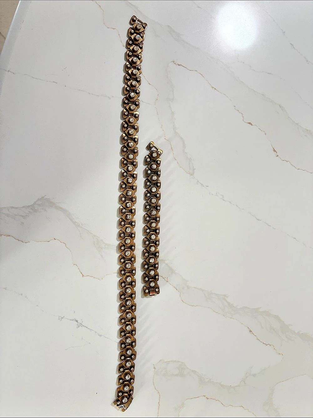 J Crew Gold-Tone Statement Necklace & Bracelet Set Like New